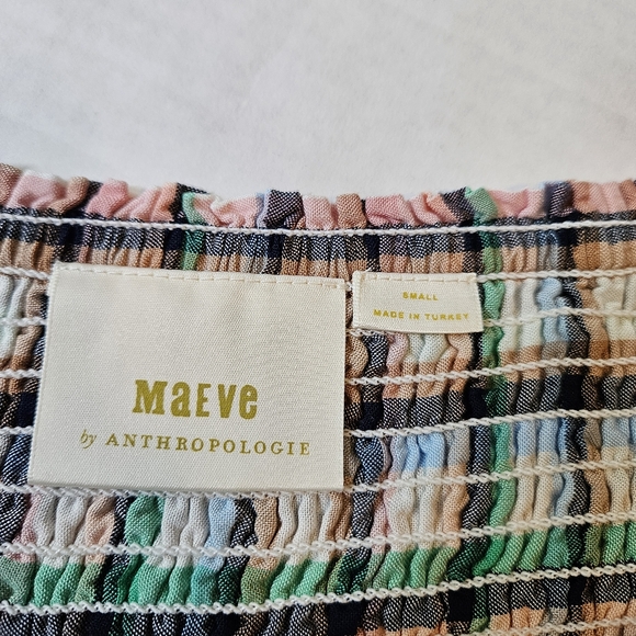 Anthropologie Maeve Cerie Plaid Smocked Maxi Dress, S - Picture 6 of 15